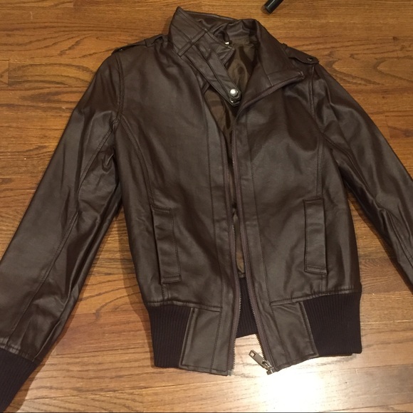 Chocolate Dark Brown Leather Jacket / Coat - Picture 7 of 8
